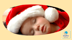 Baby Sleeping wearing Santa hat